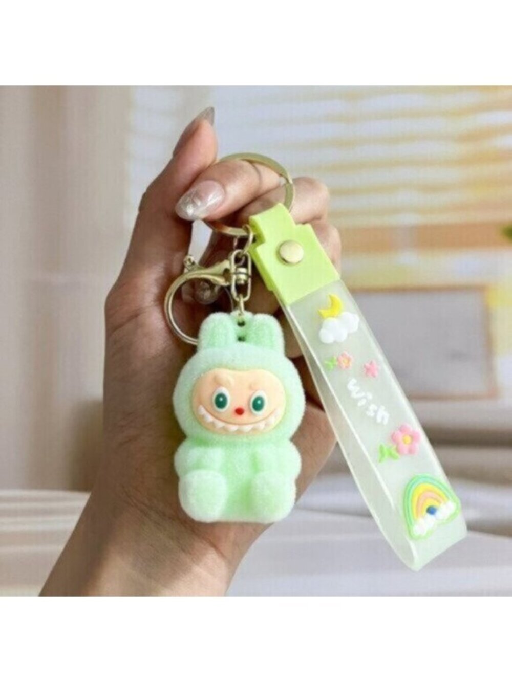 New Cute Green Laboo Bunny Keychain